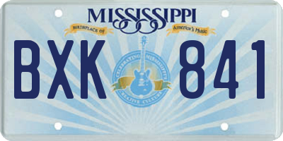 MS license plate BXK841