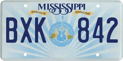 MS license plate BXK842