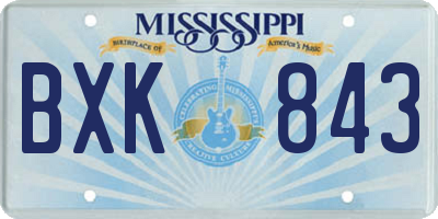 MS license plate BXK843
