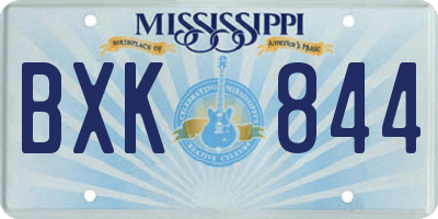 MS license plate BXK844
