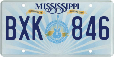 MS license plate BXK846