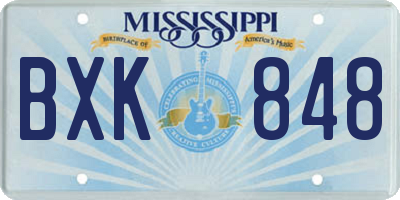 MS license plate BXK848