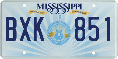 MS license plate BXK851