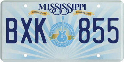 MS license plate BXK855