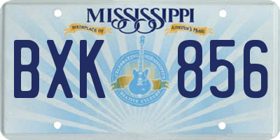 MS license plate BXK856