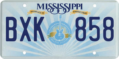 MS license plate BXK858