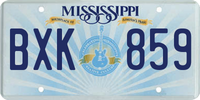 MS license plate BXK859