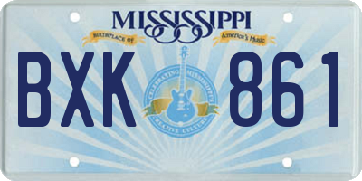 MS license plate BXK861