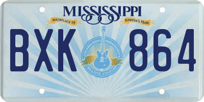 MS license plate BXK864