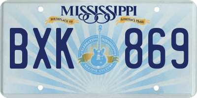 MS license plate BXK869