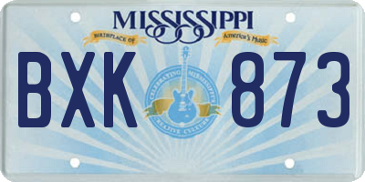 MS license plate BXK873