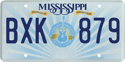 MS license plate BXK879