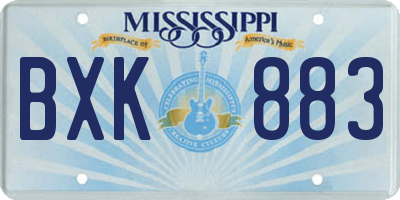MS license plate BXK883
