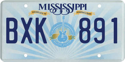 MS license plate BXK891