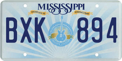 MS license plate BXK894
