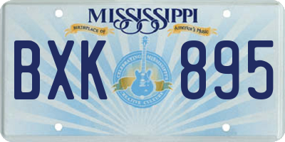 MS license plate BXK895