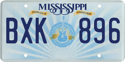 MS license plate BXK896