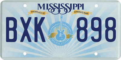 MS license plate BXK898