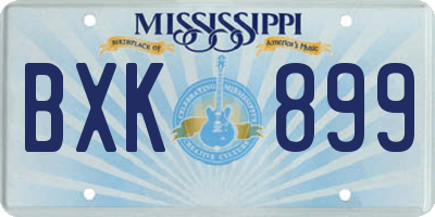 MS license plate BXK899