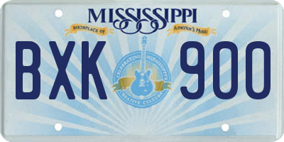 MS license plate BXK900