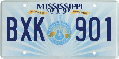 MS license plate BXK901