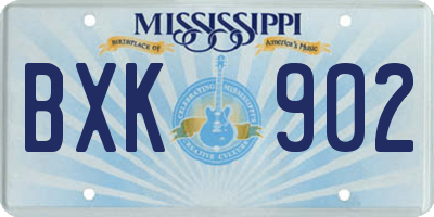 MS license plate BXK902