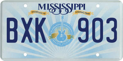 MS license plate BXK903