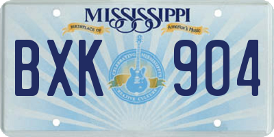 MS license plate BXK904