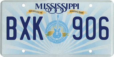 MS license plate BXK906