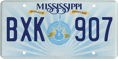 MS license plate BXK907
