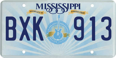 MS license plate BXK913