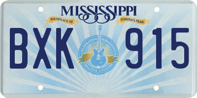 MS license plate BXK915