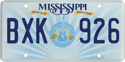 MS license plate BXK926