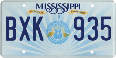 MS license plate BXK935
