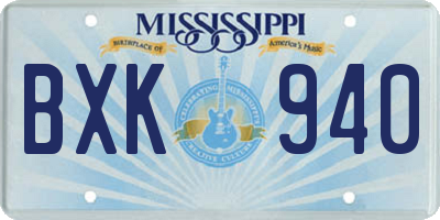 MS license plate BXK940