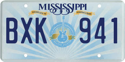 MS license plate BXK941