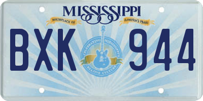 MS license plate BXK944