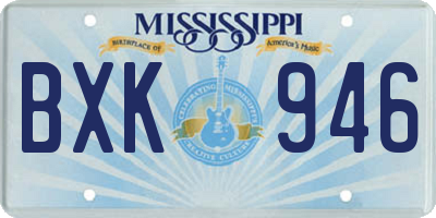 MS license plate BXK946
