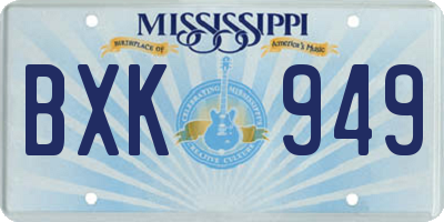 MS license plate BXK949