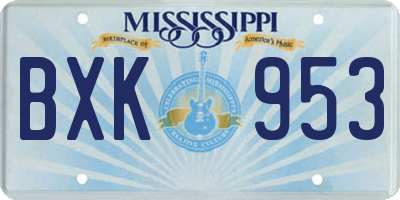 MS license plate BXK953