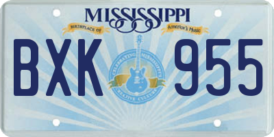 MS license plate BXK955