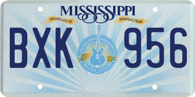 MS license plate BXK956