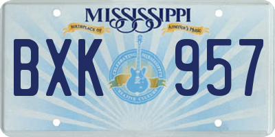 MS license plate BXK957
