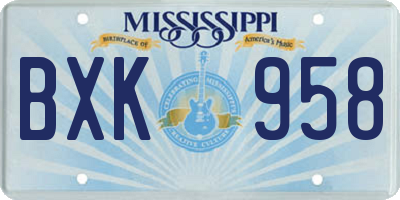 MS license plate BXK958