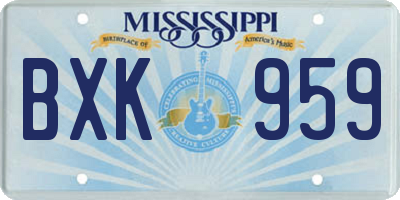 MS license plate BXK959