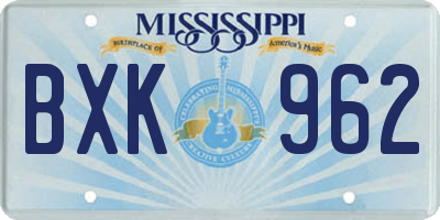 MS license plate BXK962