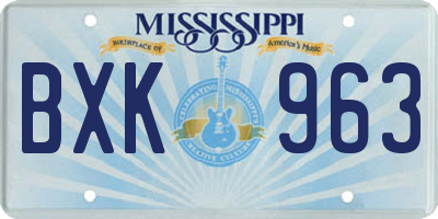 MS license plate BXK963