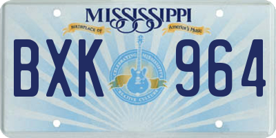 MS license plate BXK964