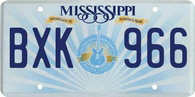 MS license plate BXK966