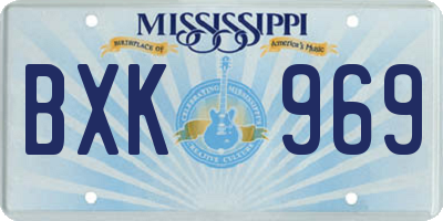 MS license plate BXK969